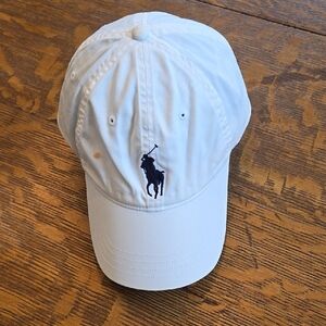 Polo Ralph Lauren Classic White Baseball Cap with Navy Logo